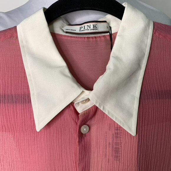 New PINK Women's Darcy Winchester 100% Silk Long Sleeve Button Down Shirt Large - Picture 3 of 11